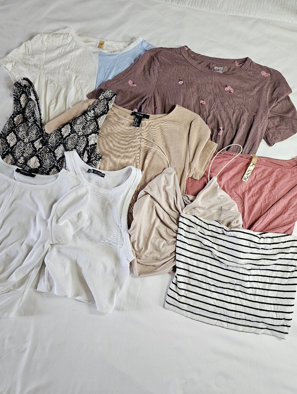 9pc Bundle of Crop Tops Spring Summer Beach Travel Vacation Basics Loungewear